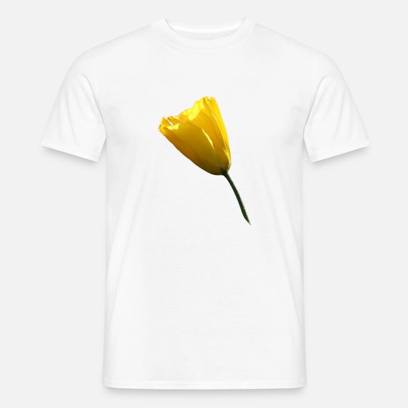 gelber Mohn Klatschmohn Mohnblume - Männer T-Shirt - Weiß