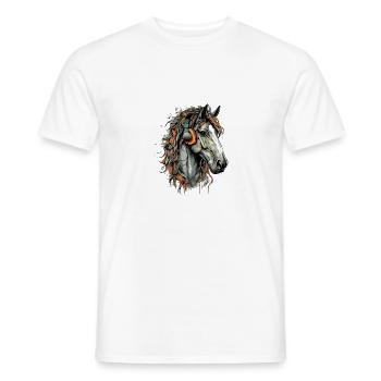 Koni the audiophile horse - Men's T-Shirt - white - Front - AI Model Male 178 dark (178cm)