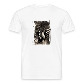 Groupe de musique rock Guitare rétro Heavy Metal vintage - T-shirt homme - blanc - Devant - AI Model Male 178 dark (178cm)