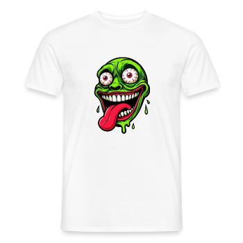 The Mask Monster Green Skull Halloween Face - Men's T-Shirt - white - Front - AI Model Male 178 dark (178cm)