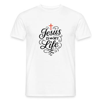 Jesus mein Leben Glaube - Männer T-Shirt - Weiß - Vorne - AI Model Male 178 dark (178cm)