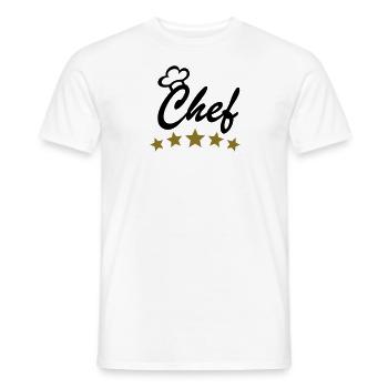 5 Stars Chef Cook Cooking Chef's Hat aprons - Men's T-Shirt - white - Front - AI Model Male 178 dark (178cm)