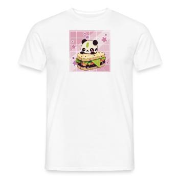 Cute Kawaii Panda, The Sandwich Anime Manga - T-shirt homme - blanc - Devant - AI Model Male 178 dark (178cm)