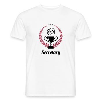 Secretary / Secretariat / Sekretärin / Secrétaire - Men's T-Shirt - white - Front - AI Model Male 178 dark (178cm)