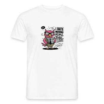 Erst Kaffee grantige Eule mit Kaffeetasse - Männer T-Shirt - Weiß - Vorne - AI Model Male 178 dark (178cm)