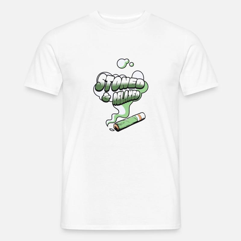STONED & RELAXED - Männer T-Shirt - Weiß