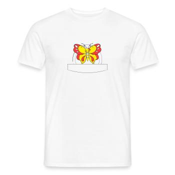 papillon coloré | Champ d’écriture >vectorgraphique - T-shirt homme - blanc - Devant - AI Model Male 178 dark (178cm)