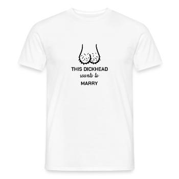 Hochzeit JGA Peniskopf Bräutigam Lustiges Geschenk - Männer T-Shirt - Weiß - Vorne - AI Model Male 178 dark (178cm)