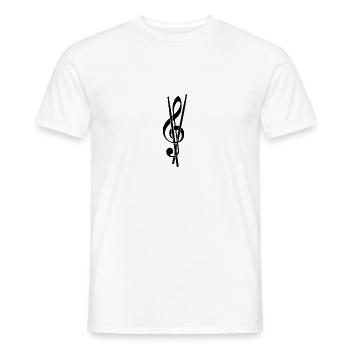 Schlagzeug Notenschlüsseln Musik Lustiges Geschenk - Männer T-Shirt - Weiß - Vorne - AI Model Male 178 dark (178cm)