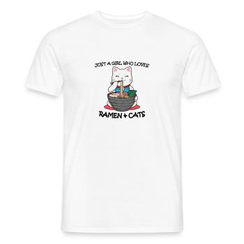 Japon Ramen Cat Anime Kawaii Otaku - T-shirt homme - blanc - Devant - AI Model Male 178 dark (178cm)