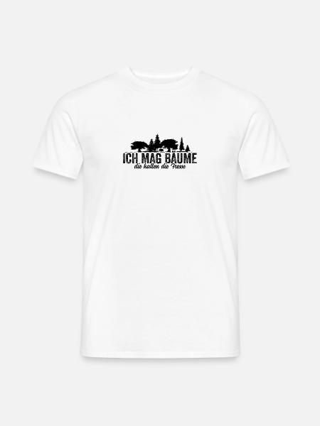 Ich mag Bäume die halten die Fresse - Sprüche - Männer T-Shirt - Weiß