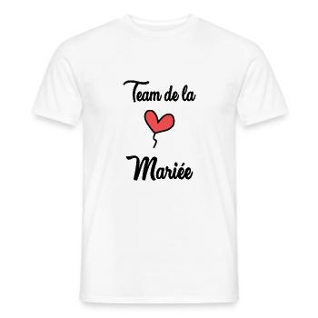 TEAM DE LA MARIEE - T-shirt homme - blanc - Devant - AI Model Male 178 dark (178cm)