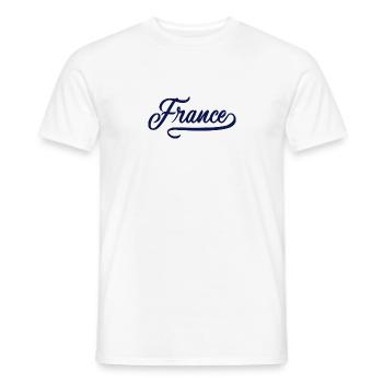 France - T-shirt homme - blanc - Devant - AI Model Male 178 dark (178cm)
