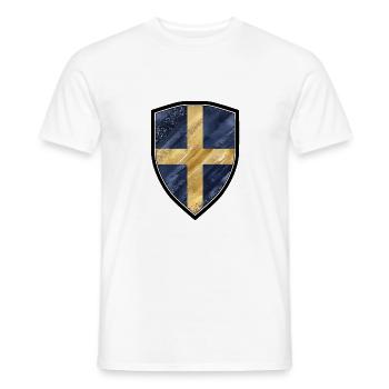 SCHWEDEN FAHNE FLAGGE WAPPEN - Männer T-Shirt - Weiß - Vorne - AI Model Male 178 dark (178cm)