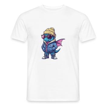Dragon Hiver - T-shirt homme - blanc - Devant - AI Model Male 178 dark (178cm)