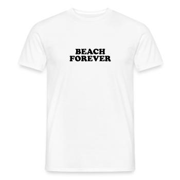 Plage Forever Vacances Voyage Plage Mer Loisirs - T-shirt homme - blanc - Devant - AI Model Male 178 dark (178cm)