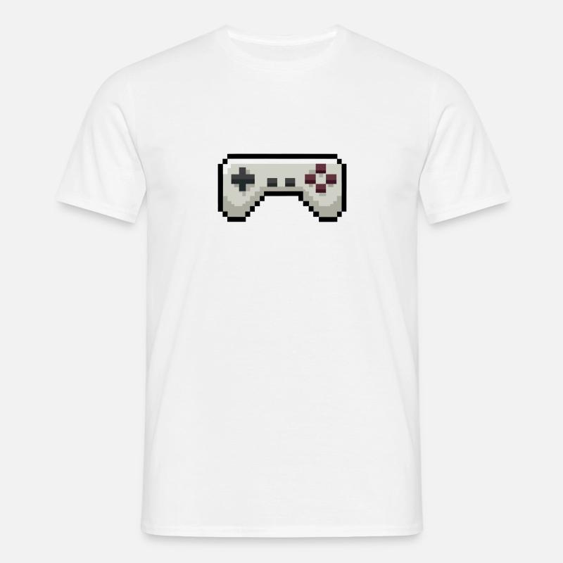 Pixelart Gamecontroller Gaming - Männer T-Shirt - Weiß