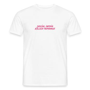 Social Media Killed Romance - Männer T-Shirt - Weiß - Vorne - AI Model Male 178 dark (178cm)