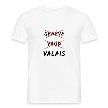 Humour valaisan cadeau genève vaud valais - T-shirt homme - blanc - Devant - AI Model Male 178 dark (178cm)