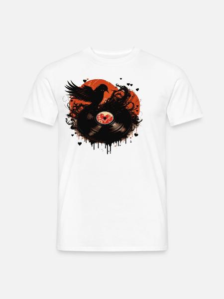 Disques vinyles Amour - T-shirt homme - blanc