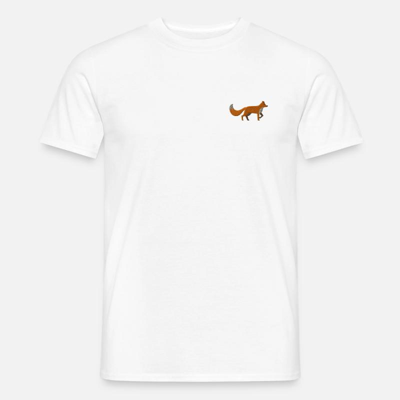 Fuchs bestickt - Männer T-Shirt - Weiß