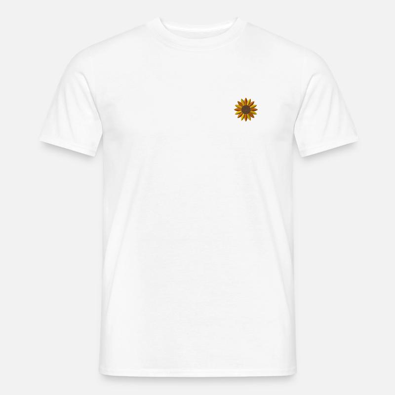 Sonnenblume bestickt - Männer T-Shirt - Weiß