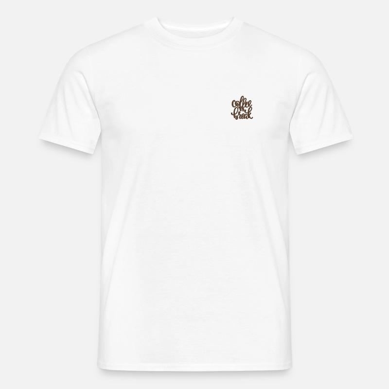 Spruch Coffee Break bestickt - Männer T-Shirt - Weiß