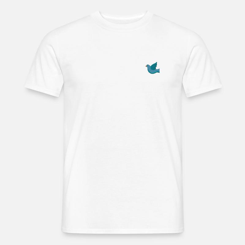 Due broderet - Mænd T-shirt - hvid