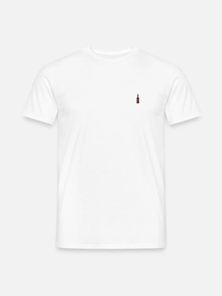 Bouteille de vin brodée - T-shirt homme - blanc