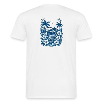 Beach Blue - Männer T-Shirt - Weiß - Hinten - AI Model Male 178 dark (178cm)
