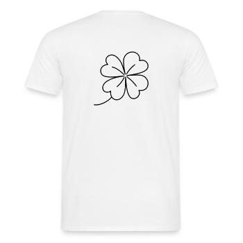 Trèfle porte-bonheur - T-shirt homme - blanc - Dos - AI Model Male 178 dark (178cm)
