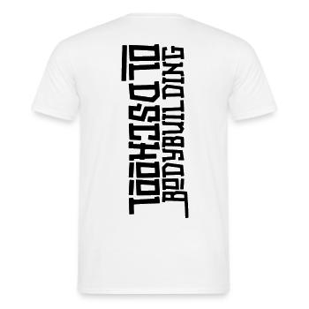 Oldschool Bodybuilding - Männer T-Shirt - Weiß - Hinten - AI Model Male 178 dark (178cm)