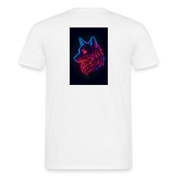 Regenbogen-Neon-Wolf - Männer T-Shirt - Weiß - Hinten - AI Model Male 178 dark (178cm)