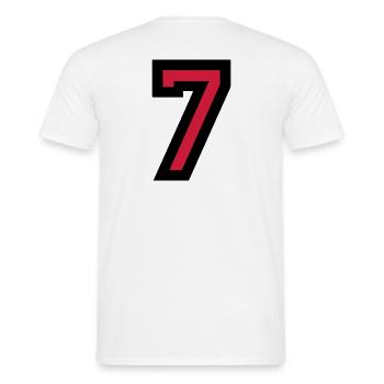 Le numéro 7 - Nombre Seven - T-shirt homme - blanc - Dos - AI Model Male 178 dark (178cm)