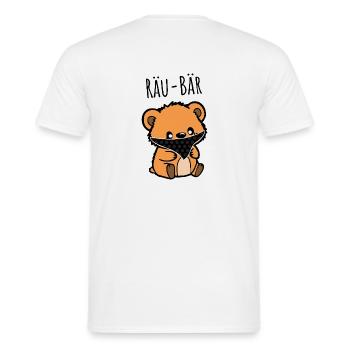 Räu-Bär - der niedliche kleine Bär ist ein Räuber - Männer T-Shirt - Weiß - Hinten - AI Model Male 178 dark (178cm)