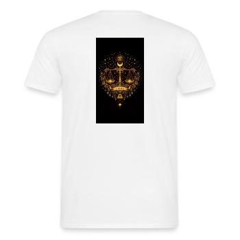 Golden Zodiac Collection – Libra Astrology Gold - Men's T-Shirt - white - Back - AI Model Male 178 dark (178cm)
