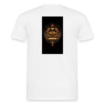 Golden Zodiac Collection – Cancer Astrology Gold - Men's T-Shirt - white - Back - AI Model Male 178 dark (178cm)
