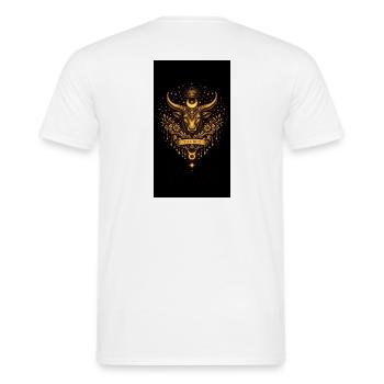 Golden Zodiac Collection – Taurus Astrology Gold - Men's T-Shirt - white - Back - AI Model Male 178 dark (178cm)