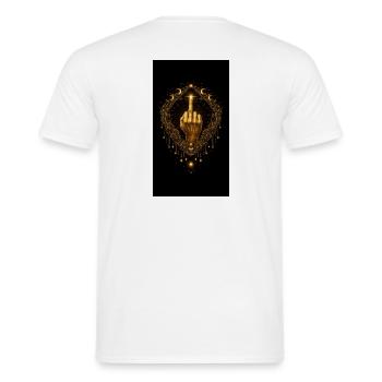 Golden Zodiac Defiance – Ornamental Middle Finger - Männer T-Shirt - Weiß - Hinten - AI Model Male 178 dark (178cm)