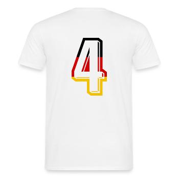 Nummer 4 Deutschland Trikot Zahl 4 Jahre - Männer T-Shirt - Weiß - Hinten - AI Model Male 178 dark (178cm)