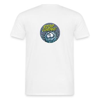 Stop Corona - T-shirt homme - blanc - Dos - AI Model Male 178 dark (178cm)