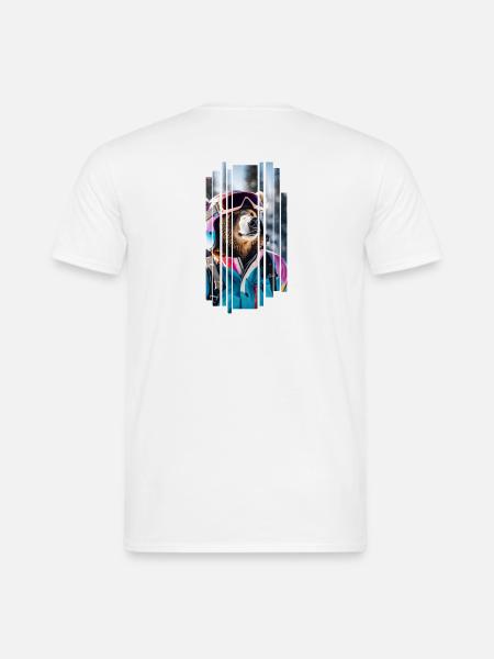 Bären im Wintersport: Bunte Ski-Jacke - Männer T-Shirt - Weiß