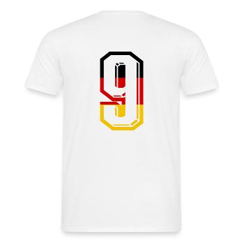 Nummer 9 Deutschland Trikot Zahl 9 Jahre - Männer T-Shirt - Weiß - Hinten - AI Model Male 178 dark (178cm)