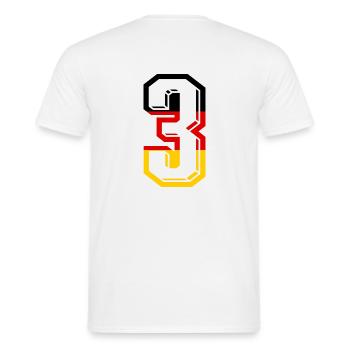 Nummer 3 Deutschland Trikot Zahl 3 Jahre - Männer T-Shirt - Weiß - Hinten - AI Model Male 178 dark (178cm)