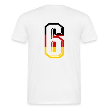 Nummer 6 Deutschland Trikot Zahl 6 Jahre - Männer T-Shirt - Weiß - Hinten - AI Model Male 178 dark (178cm)