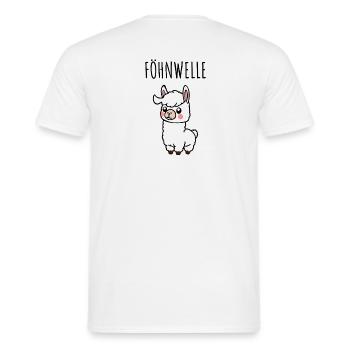 Kleines Lama mit stylisher Föhnwelle! - Männer T-Shirt - Weiß - Hinten - AI Model Male 178 dark (178cm)
