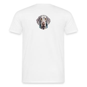 Weimaraner Portrait Illustration - T-shirt homme - blanc - Dos - AI Model Male 178 dark (178cm)