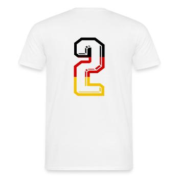 Nummer 2 Deutschland Trikot Zahl 2 Jahre - Männer T-Shirt - Weiß - Hinten - AI Model Male 178 dark (178cm)