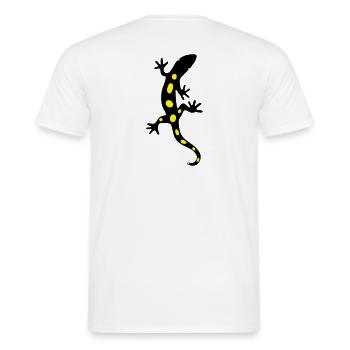 Salamandre Lézard Salamandre Gecko Feu - T-shirt homme - blanc - Dos - AI Model Male 178 dark (178cm)