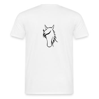 Pferdekopf - Männer T-Shirt - Weiß - Hinten - AI Model Male 178 dark (178cm)